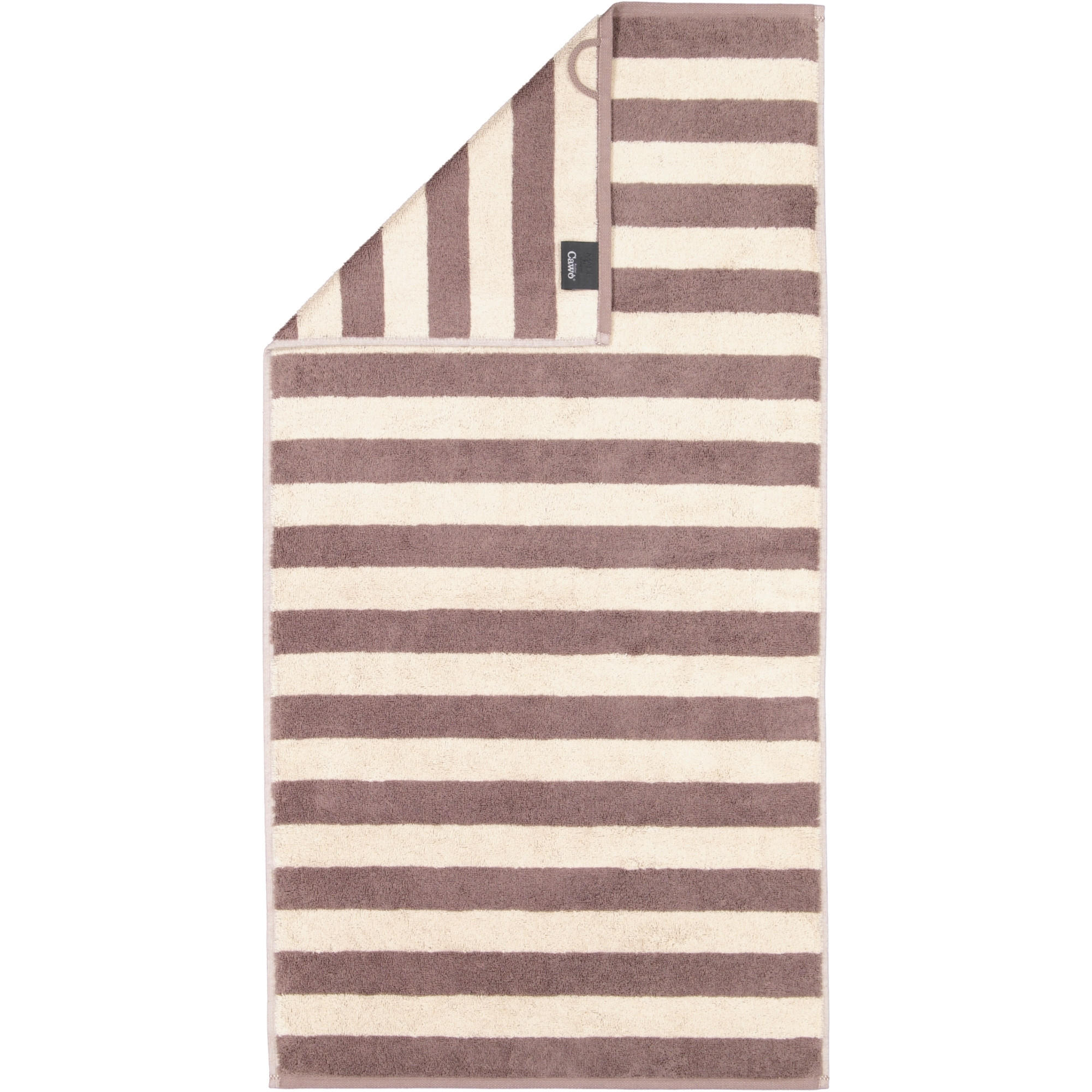 HANDTUCH LINES BLOCKSTREIFEN 6256 PEPPER - 33 - Cappuccino, Textil (50/100cm) - Cawoe