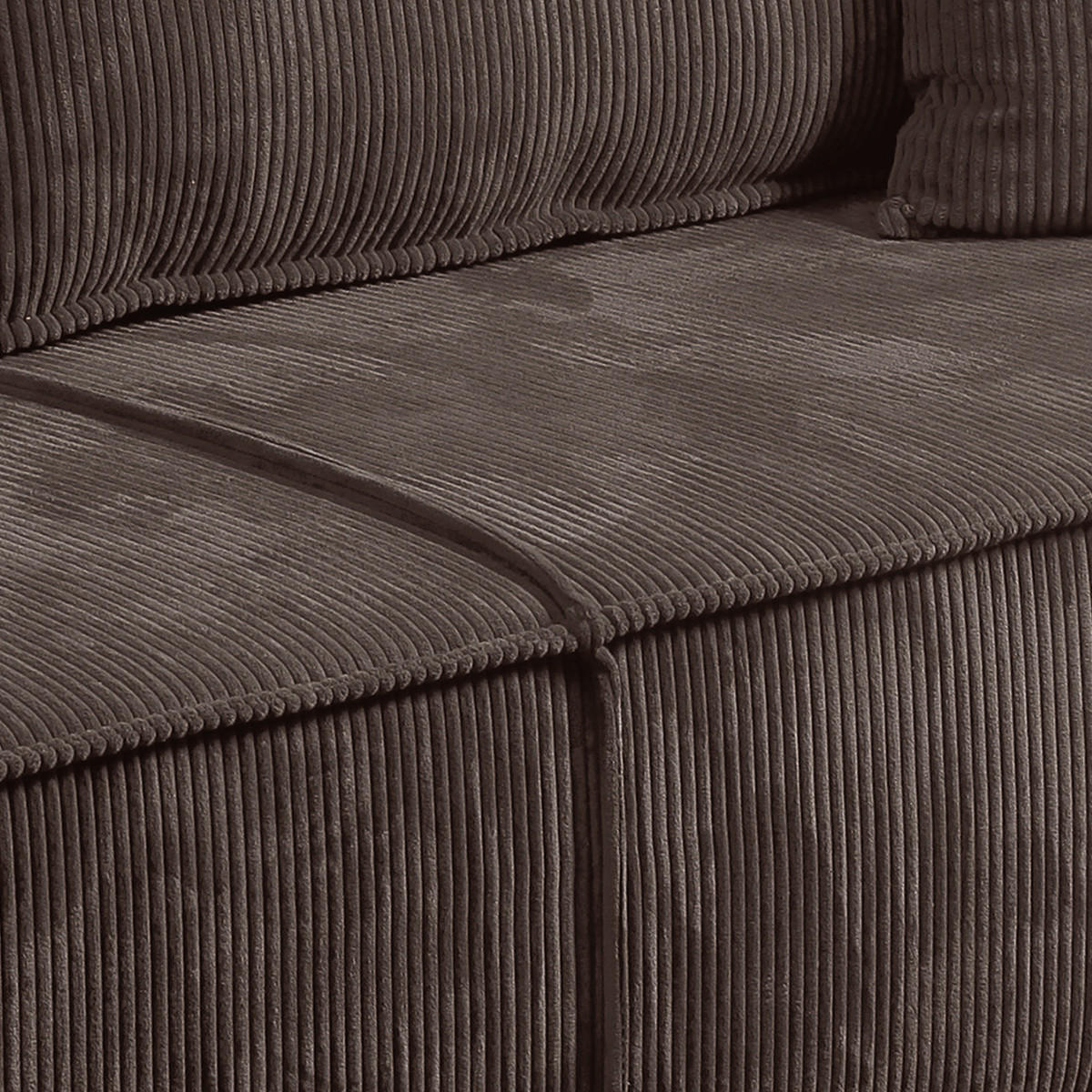 SOFA Isaac 4 Sitzplätze Braun - Braun, Holzwerkstoff (255/85/105cm) - Petits-meubles