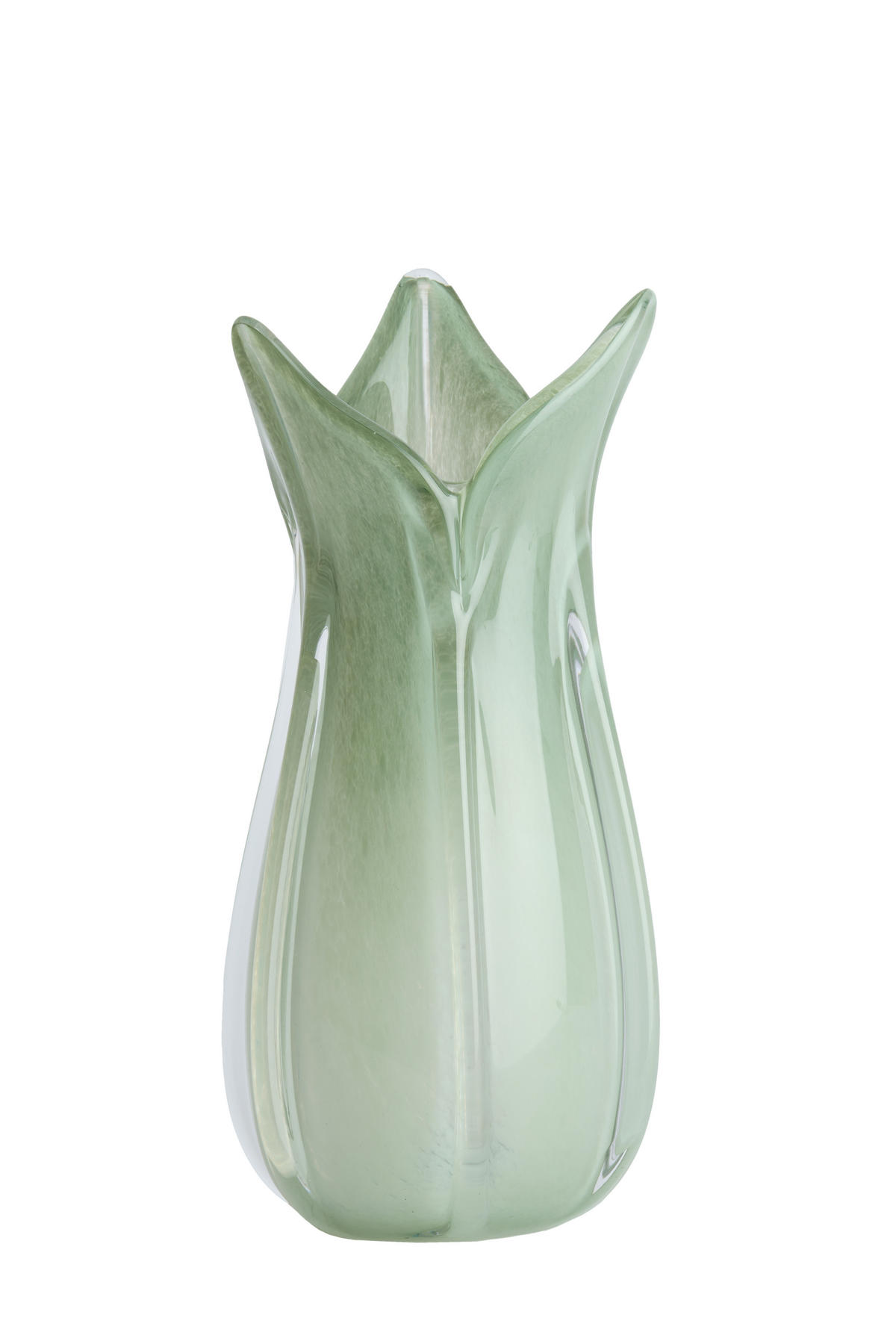 VAZE Evina Grün 18.5/18.5/39 cm - Grün, Glas (39cm) - Light & Living