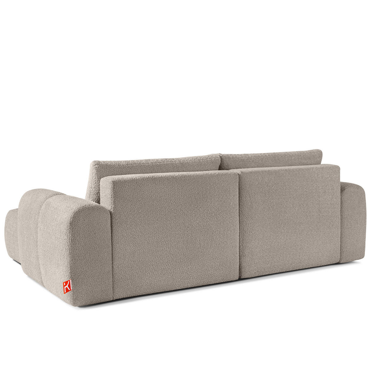 ECKSOFA LINKS RAVIA, Bouclé, Grau - Grau, Holz/Textil (256/104cm) - KONSIMO®