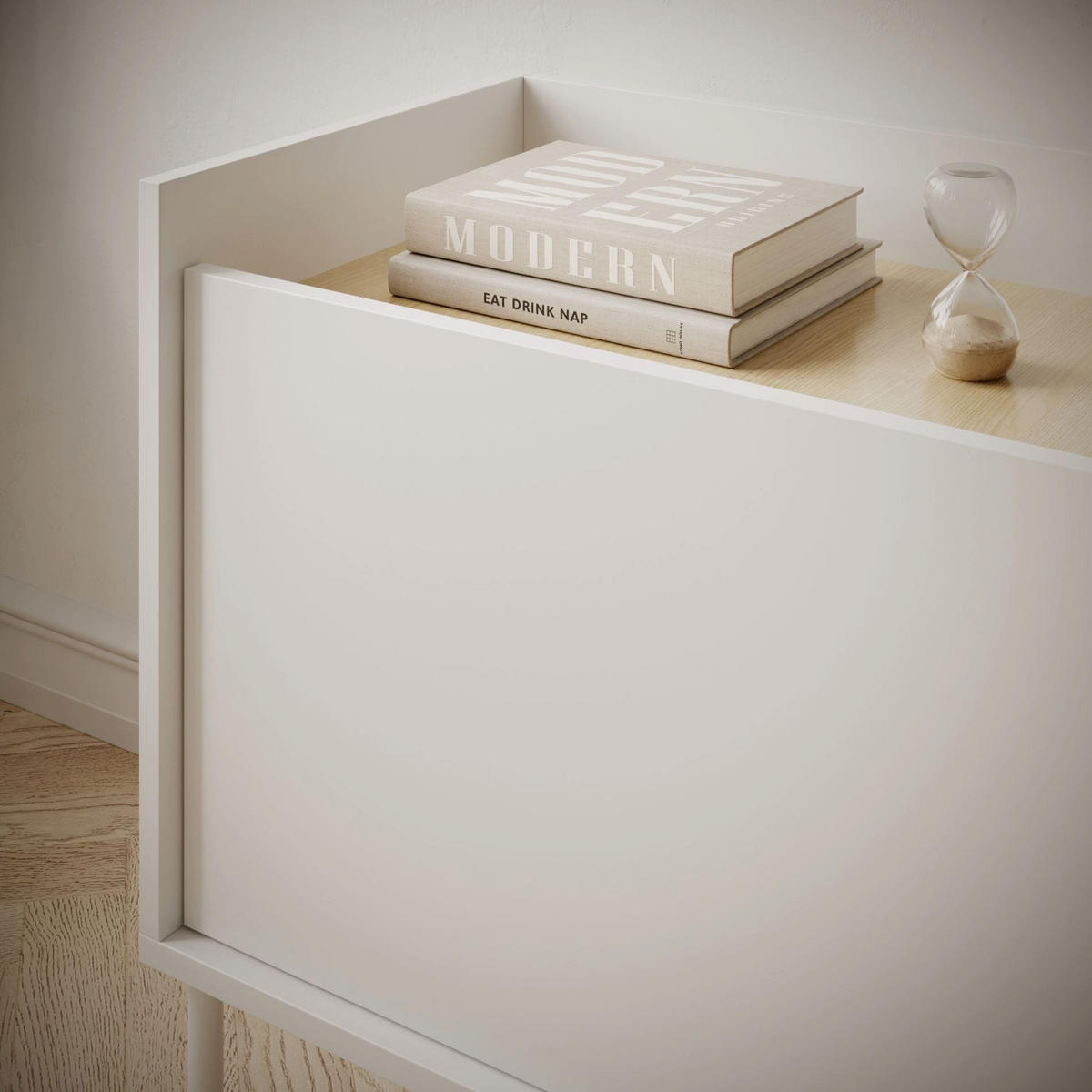 TV-SCHRANK Tovi Weiß / Holzoptik Eiche 175/58/36 cm - Weiß, Holzwerkstoff/Metall (175/58.5/36.4cm) - Selsey