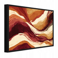 BILDER mit Rahmen Abstrakt Wellen Orange 120x80 cm - Multicolor, Holzwerkstoff (120/80cm) - Wallarena