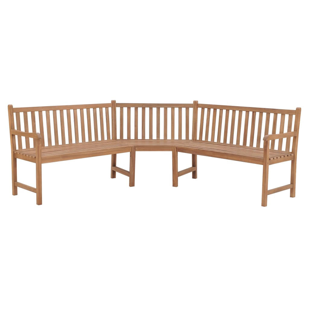 GARTEN-ECKBANK 185/185/90 Cm Massivholz Teak - Braun, Holz (185/90/185cm) - vidaXL