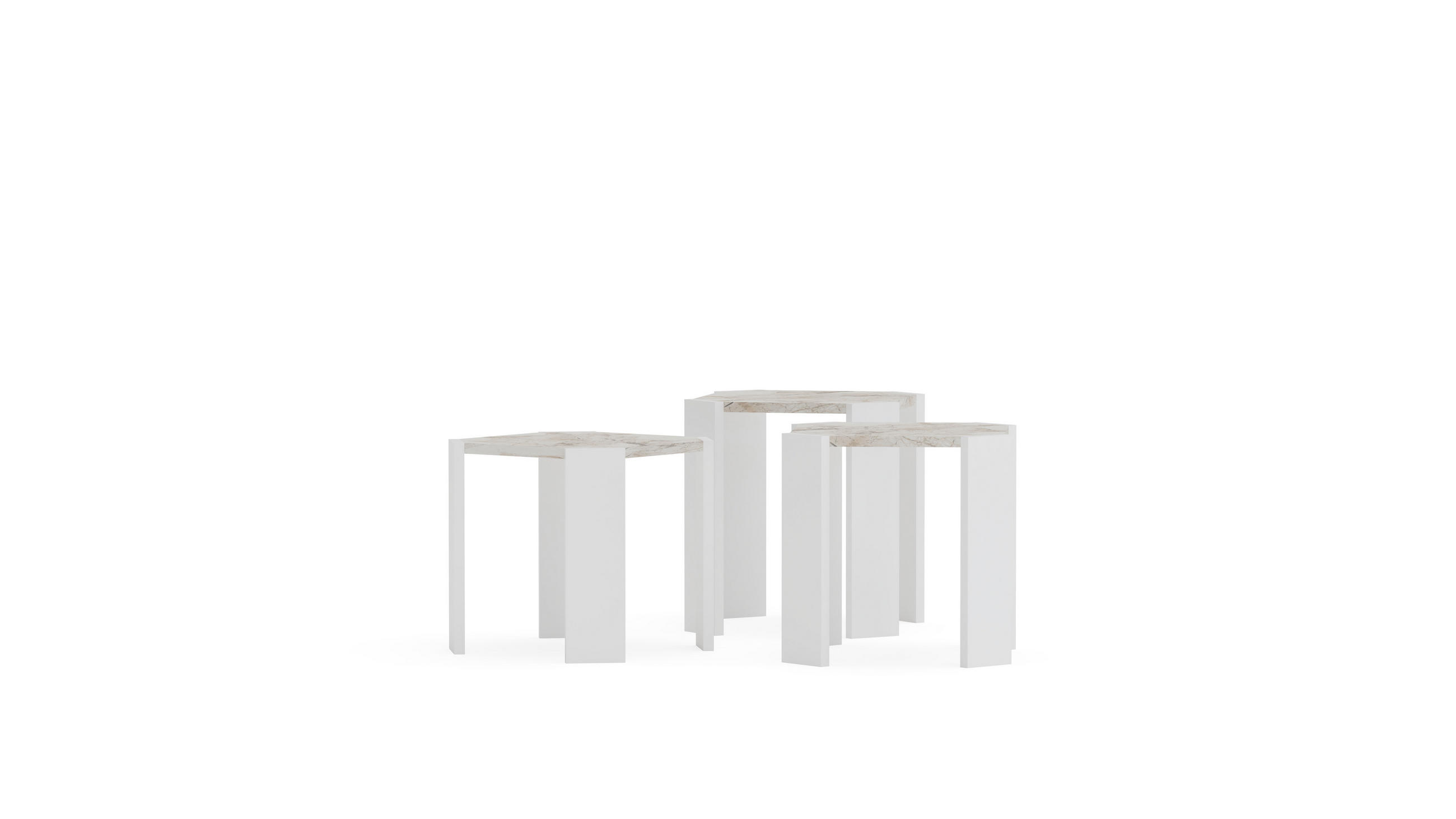 COUCHTISCH Lori Weiss Marmor - Weiß, Holzwerkstoff (44.5/44.5/41cm) - Decorotika