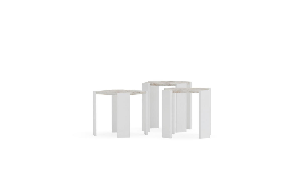 COUCHTISCH Lori Weiss Marmor - Weiß, Holzwerkstoff (44.5/44.5/41cm) - Decorotika