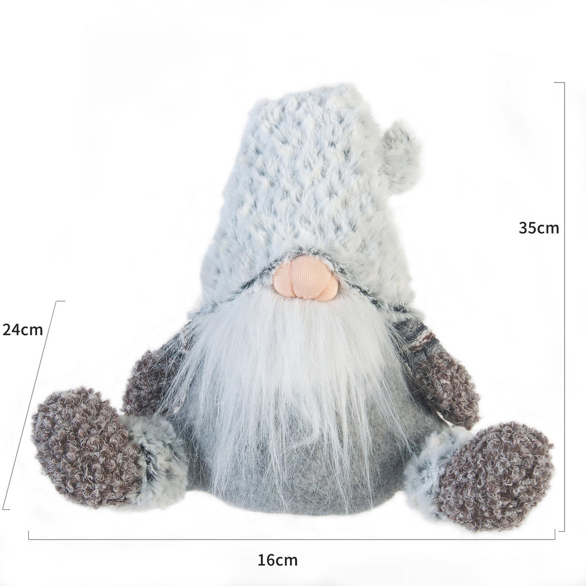 SCHWEDISCHER GNOM Grau 24/16/35 cm - Grau, Textil (24/35/16cm) - Mobili Rebecca