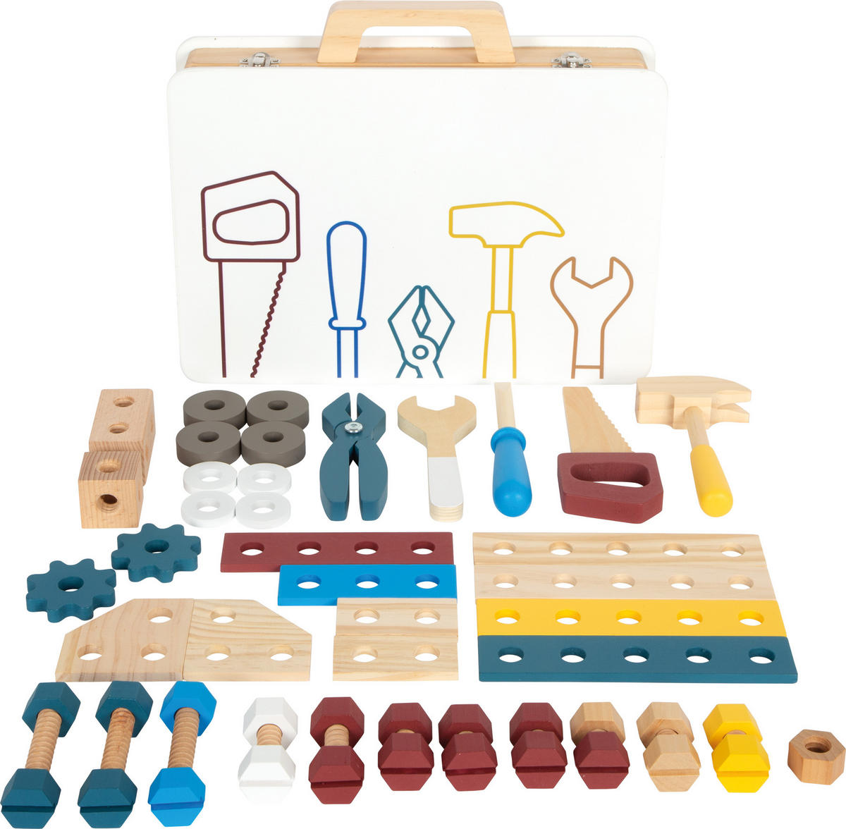 WERKZEUGKOFFER WORKSHOP - Blau, Holz (7.5/27/33cm) - small foot