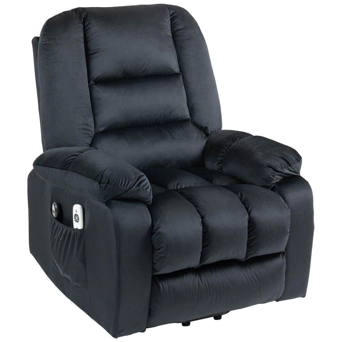 MASSAGESESSEL DE-15410 8 Massagepunkte mit Heizung, elektrisch neigbar Schwarz - Schwarz, Metall (94/107/85cm) - ComfortXL