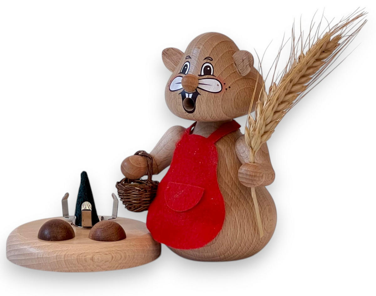 RAUCHFIGUR Hamster Urhamster 13 cm - Multicolor, Holz (8/13/0.1cm)