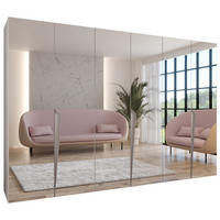 DREHTÜRENSCHRANK 202/300/52 6-türig - Beige/Weiß, Holz/Metall (300/202/52cm) - Abiks Möbel