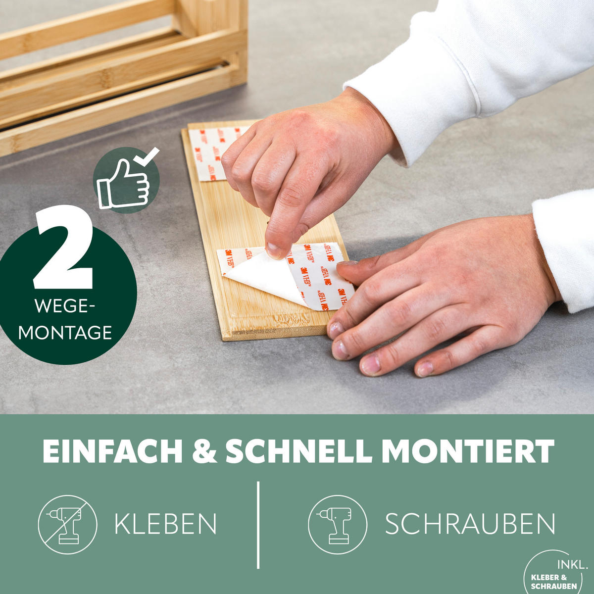 GEWÜRZREGAL, Bambus - Braun, Holz (29/10/24.5cm) - eluno