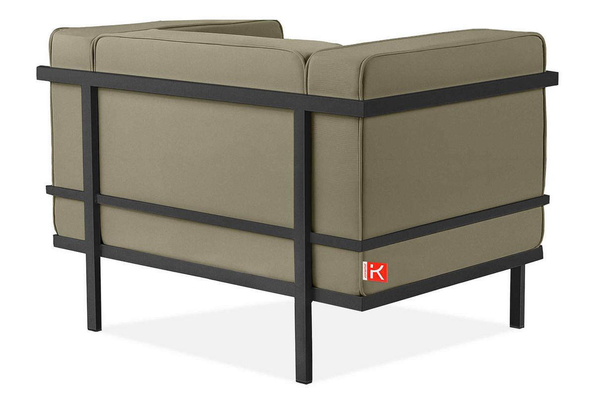 GARTENSESSEL TRIGLO Stahlgestell, Modern, Dunkelgrau/Beige - Dunkelgrau/Beige, Textil/Metall (99/70/69cm) - KONSIMO®