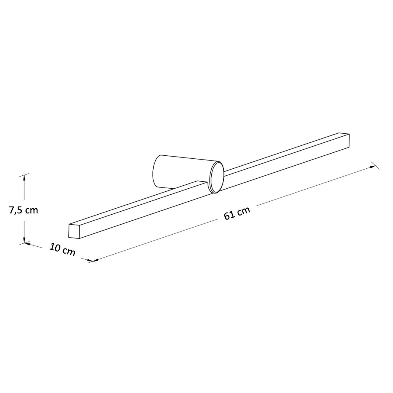 WANDLEUCHTE Koge, Schwarz, 61cm - Schwarz, Metall (10/7.5/61cm) - KOSILUM