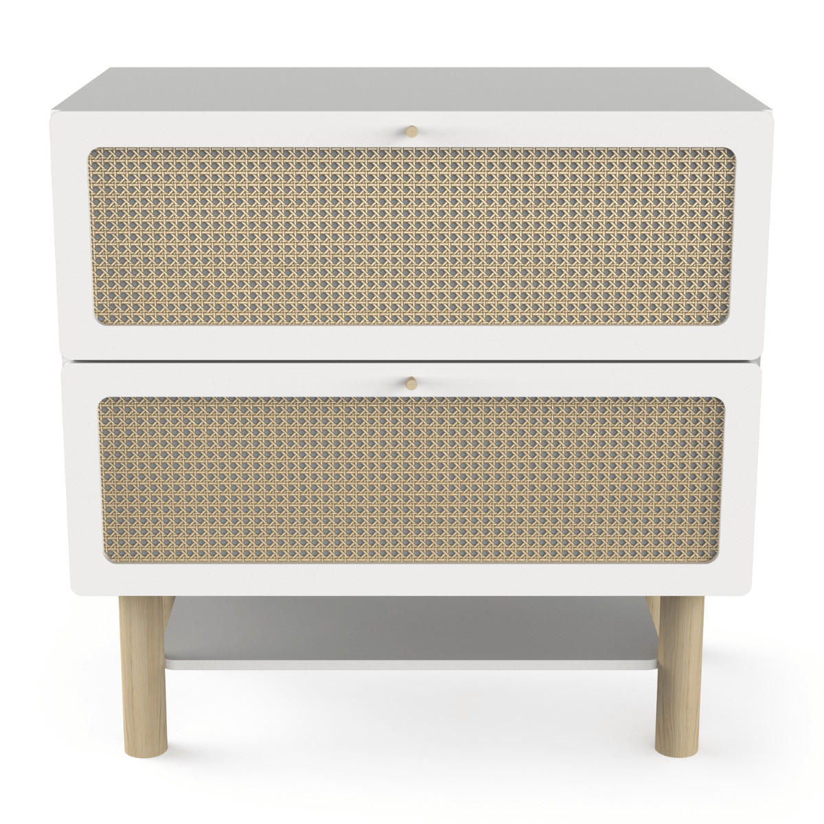 WICKELKOMMODE 2 Schubladen und 1 Regal - ochna 89,8/55,1/86,8 cm - Weiß, Holzwerkstoff (55.1/86.8/89.8cm) - Calicosy