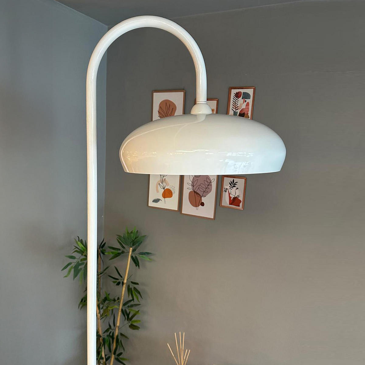 STEHLAMPE Bralo 180 Cm - Weiß, Metall (37/37/180cm) - Bamyum