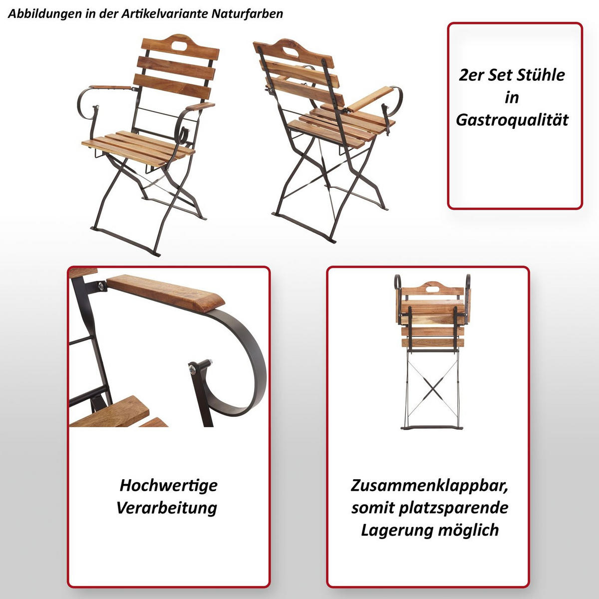 BIERGARTENSTUHL Braun - Braun, Holz (55/88/49cm) - MCW