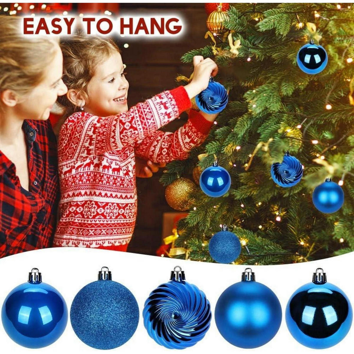 WEIHNACHTSKUGELN 25 Stück Blau 6 cm - Blau, Kunststoff (6/6/6cm)