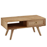 COUCHTISCH Mango-Holz Massiv mit Ablagefläche - Beige/Braun, Holz/Metall (45/90/40cm) - KADIMA DESIGN