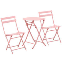 GARTENMÖBEL Set, Metall, Rosa - Rosa, Metall - Outsunny