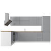 ECKKÜCHE 330x210 cm - Aspen K54-M330 in Grau/Hochglanz - Grau, Holz (540/212/210cm)