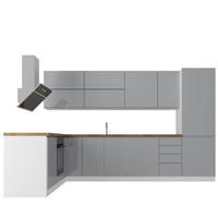 ECKKÜCHE 330x210 cm - Aspen K54-M330 in Grau/Hochglanz - Grau, Holz (540/212/210cm)
