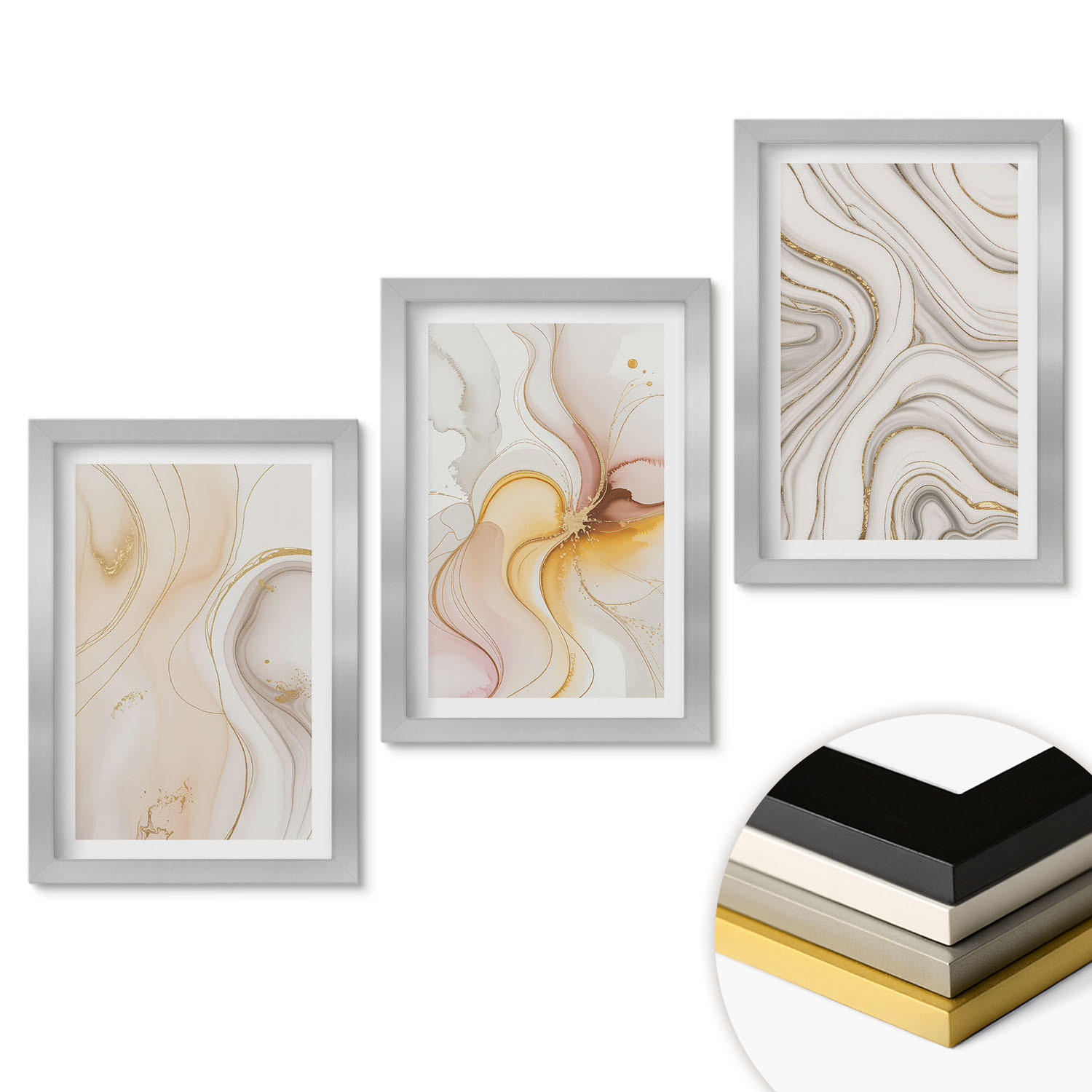 ArtPrintCave Wandbilder Silber 20x30 cm