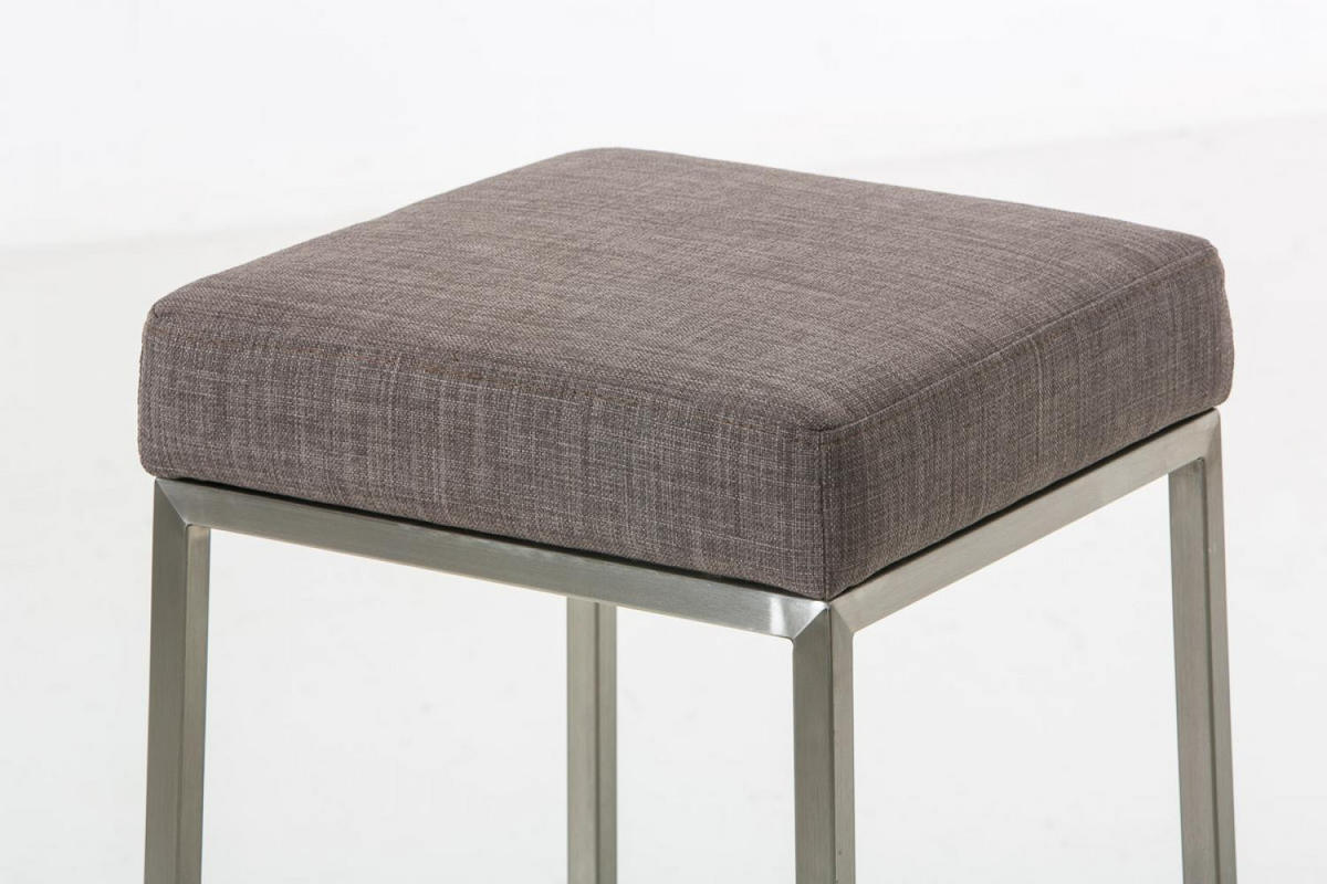 BARHOCKER Stoff grau - Edelstahlfarben/Grau, Textil/Metall (37/85/37cm) - CLP