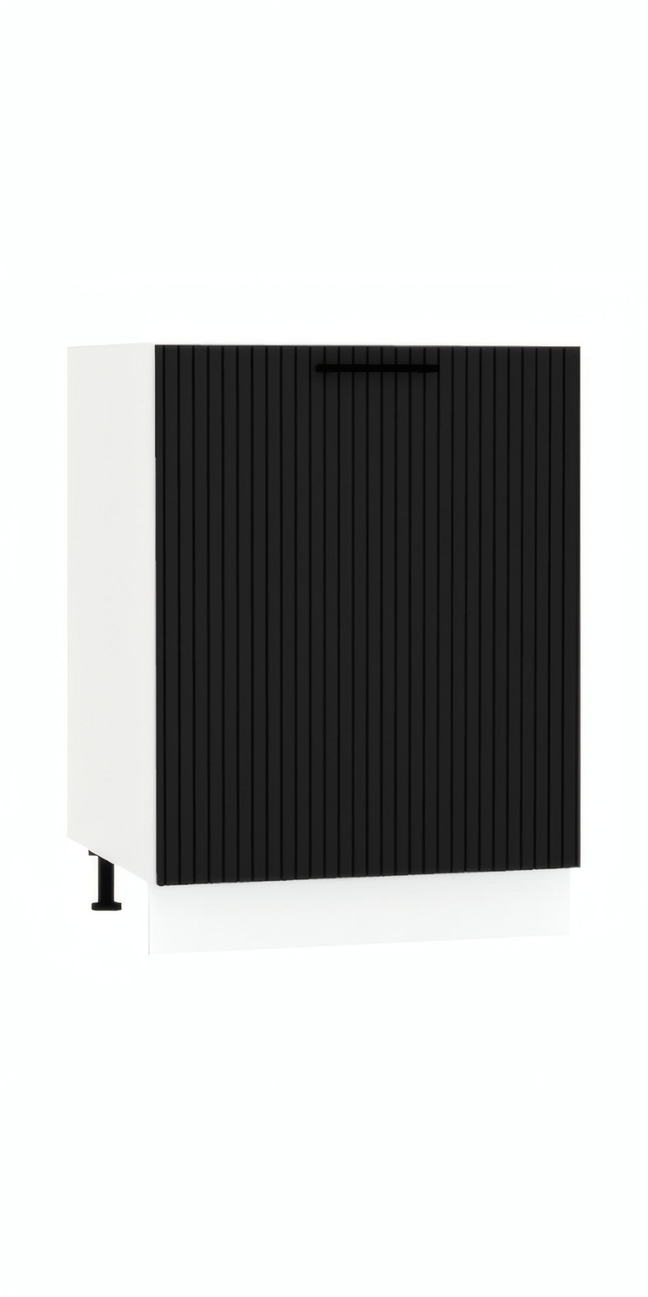 SPÜLENUNTERSCHRANK D60ZL S/1 - KENDRO - mit 1 Schublade - Schwarz/Weiß, Holz/Metall (60/82/52.4cm) - ROYAL24_MARKT