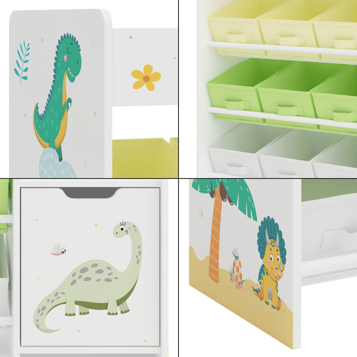 KINDERREGAL Søndreland - Gelb/Weiß, Holzwerkstoff (90/80/29.5cm) - [en.casa]