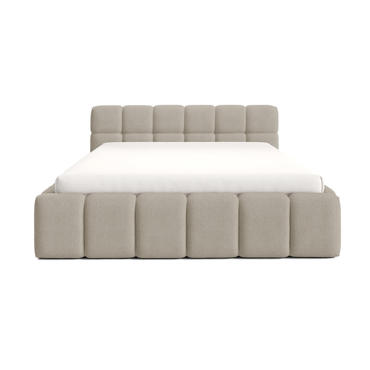 POLSTERBETT NUBO Medium 180x200 cm mit Bettkasten – QUELLE 05 - Beige, Holz (180/200cm) - Dekori_Interiors