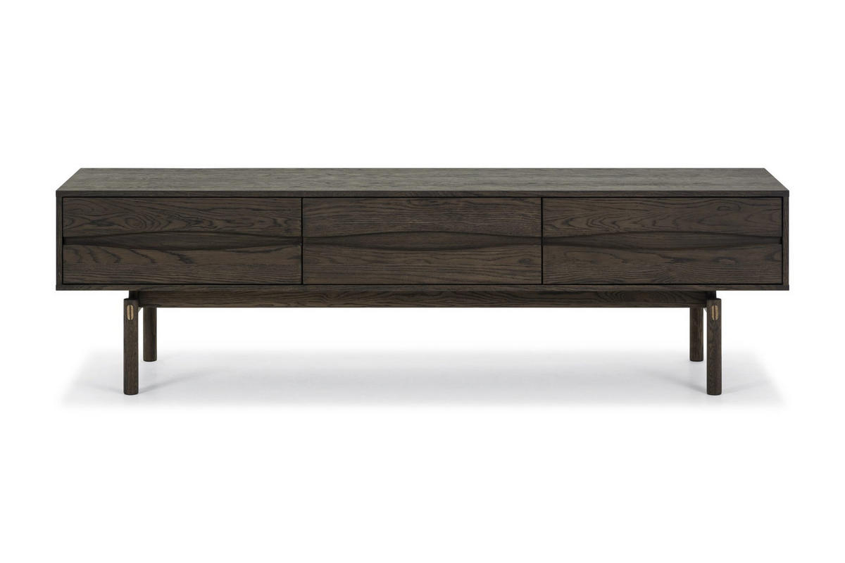TV-MÖBEL Celeste, Braune Massiveiche - Braun, Holz (45/53/186cm) - WOODEK