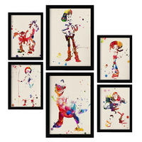 POSTER Set Mit 6 Spielzeuggeschichte Größe A3 & A4 Schwarzer Rahmen - Schwarz, Papier (29.7/1cm) - Nacnic