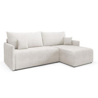 ECKSOFA Ecru VALIA Mit Schlaffunktion Und Bettkasten - Weiß, Textil (212/145cm) - Sepro Meble