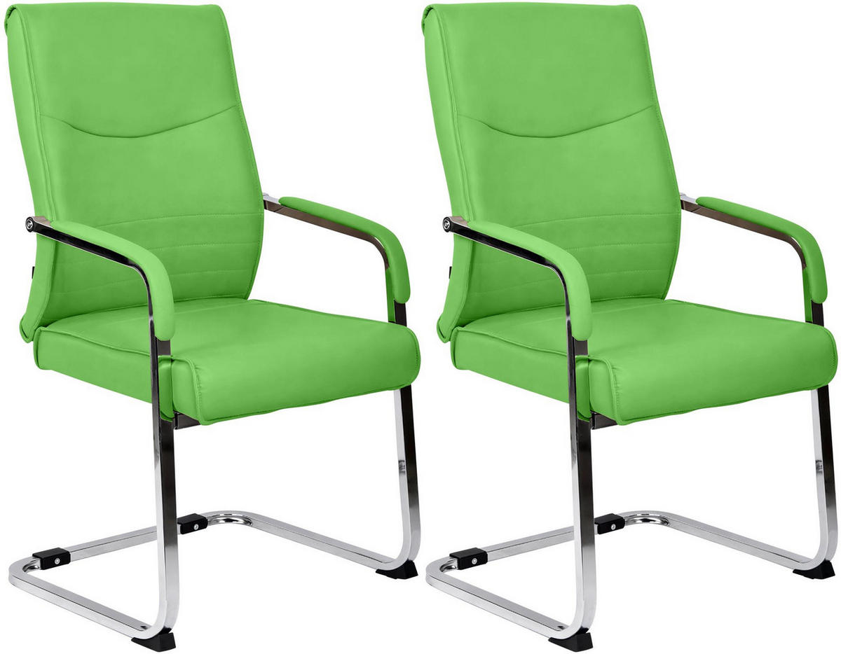 SCHWINGSTUHL 2er Set Lederlook Grün - Grün, Textil/Metall (55/88/60cm) - CLP