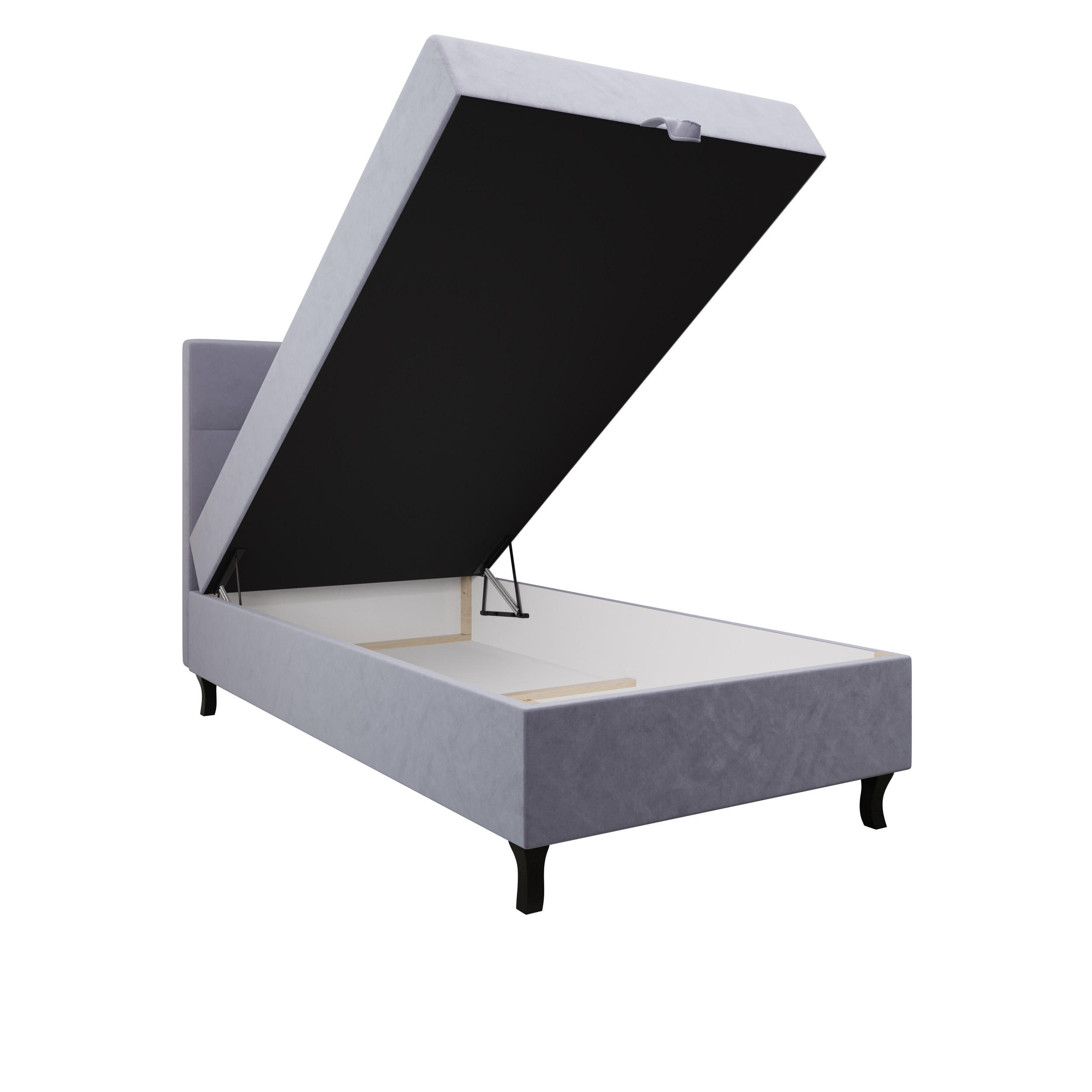 BOXBETT LIMBA mit Matratze H3, Bonell und Topper 100x200 Monolith 70 - Hellblau, Holz/Textil (100/200cm) - Bedante