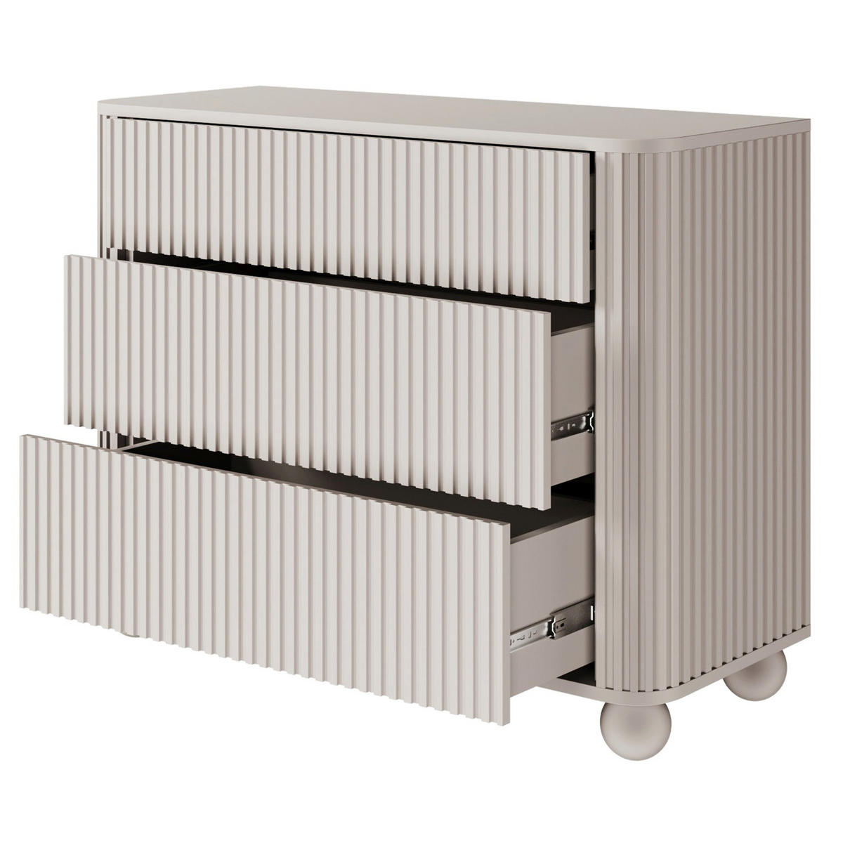 KOMMODE Arvello Greige 93 cm - Taupe, Holz/Holzwerkstoff (93.2/83.8/38cm) - Selsey