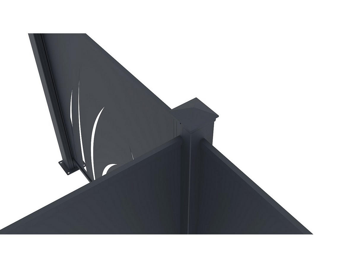 ZAUN - 102.5cm x 7.6cm - Aluminium - anthrazitgrau - BRAMENO - Anthrazit, Metall (102.5/100cm) - Vente-Unique