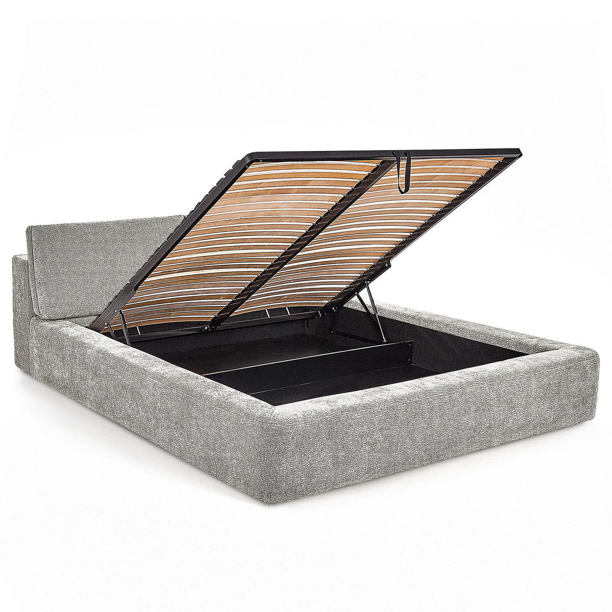 POLSTERBETT - Silberfarben, Textil (160/200cm) - home24