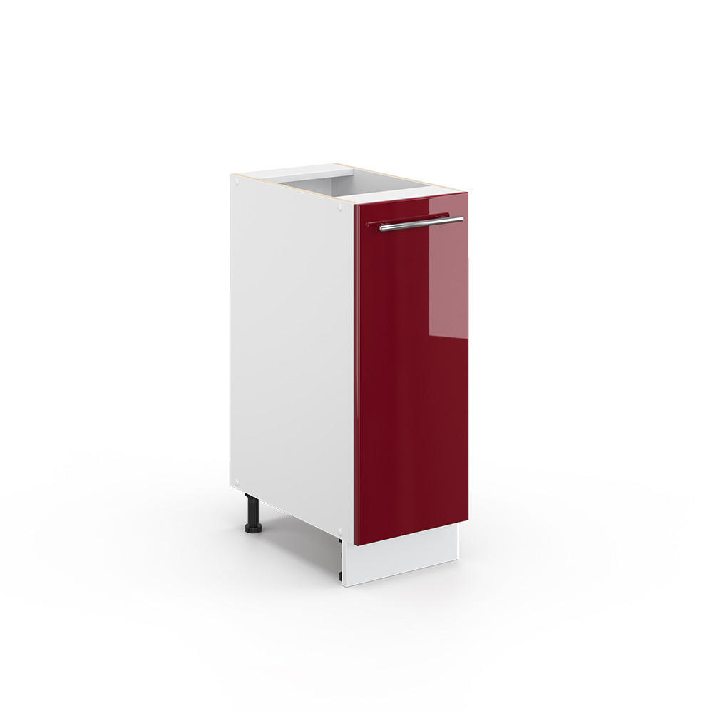 APOTHEKERUNTERSCHRANK Fame-Line Bordeaux Hochglanz 30 cm ohne AP - Bordeaux/Weiß, Holzwerkstoff (30/82/51.6cm) - Vicco