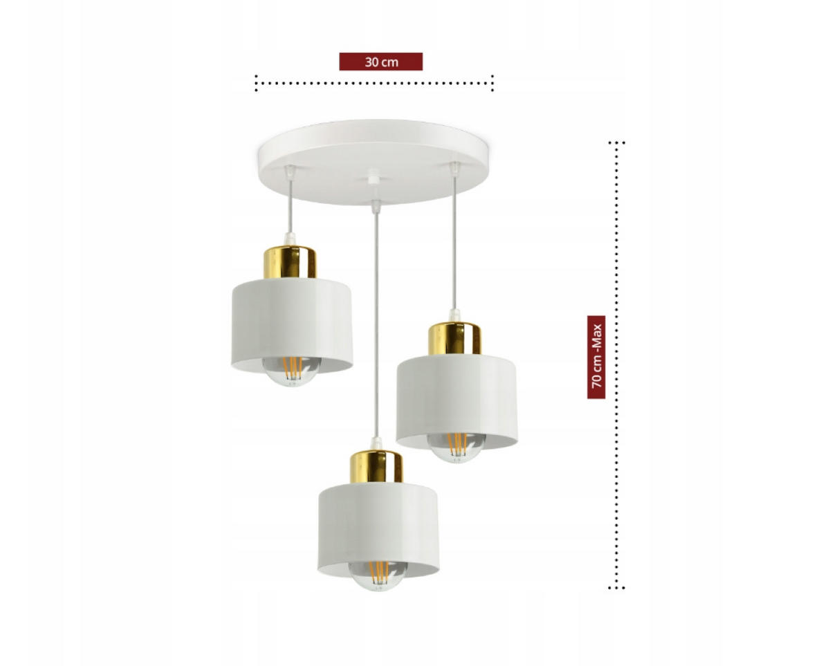 PENDELLEUCHTE Roller - Goldfarben/Weiß, Metall (30/30/70cm) - kiki design