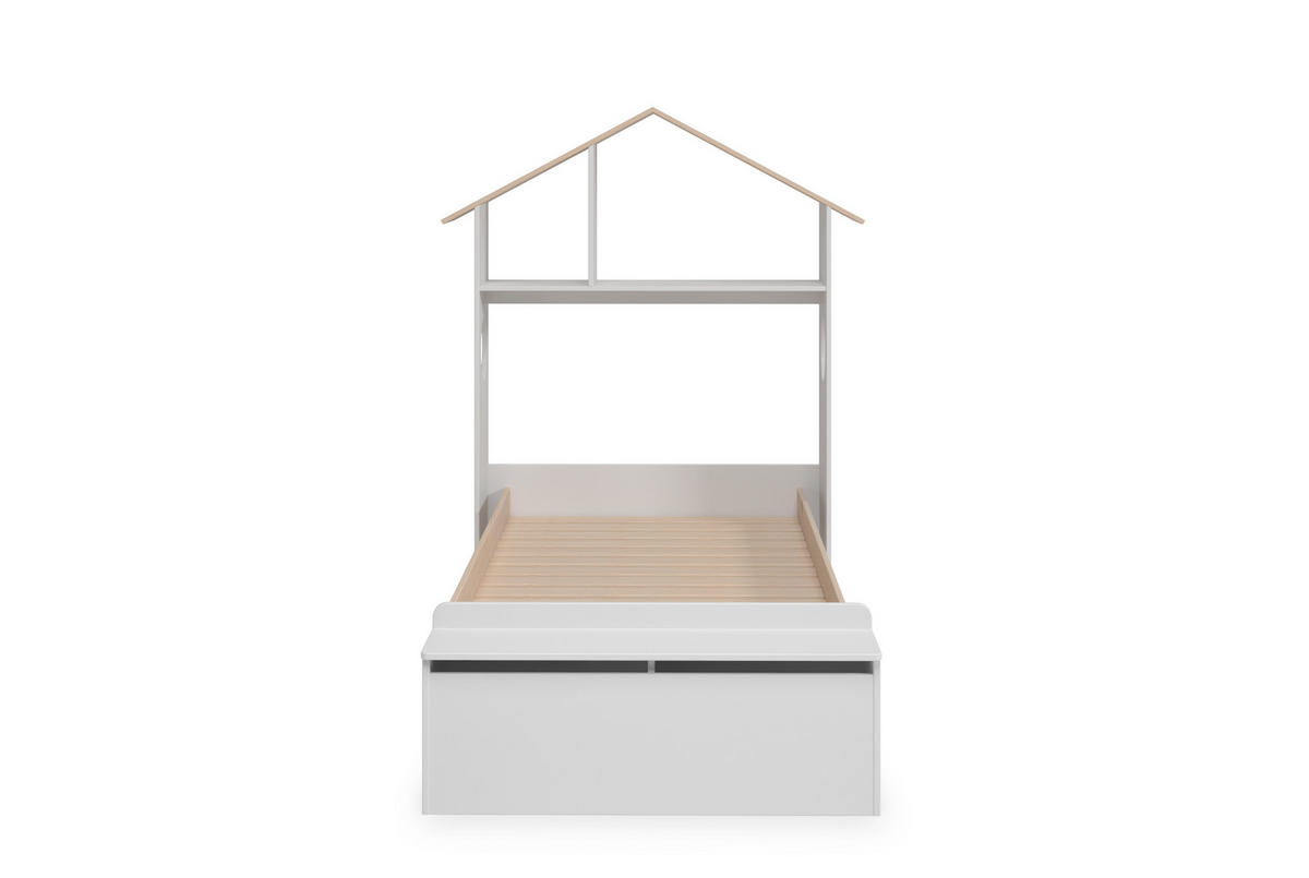 KINDERBETT Odessa Weiß 216/128/153 cm - Weiß, Holz (90/190cm) - Calicosy