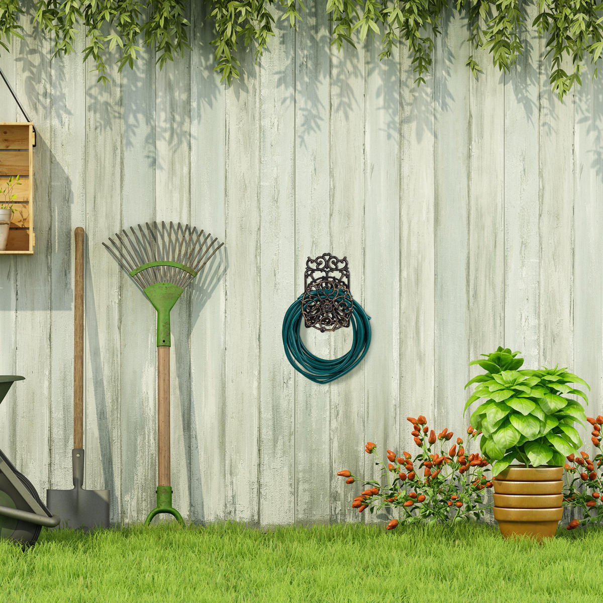 SCHLAUCHHALTER - Multicolor, Metall (23/34/18cm) - Relaxdays