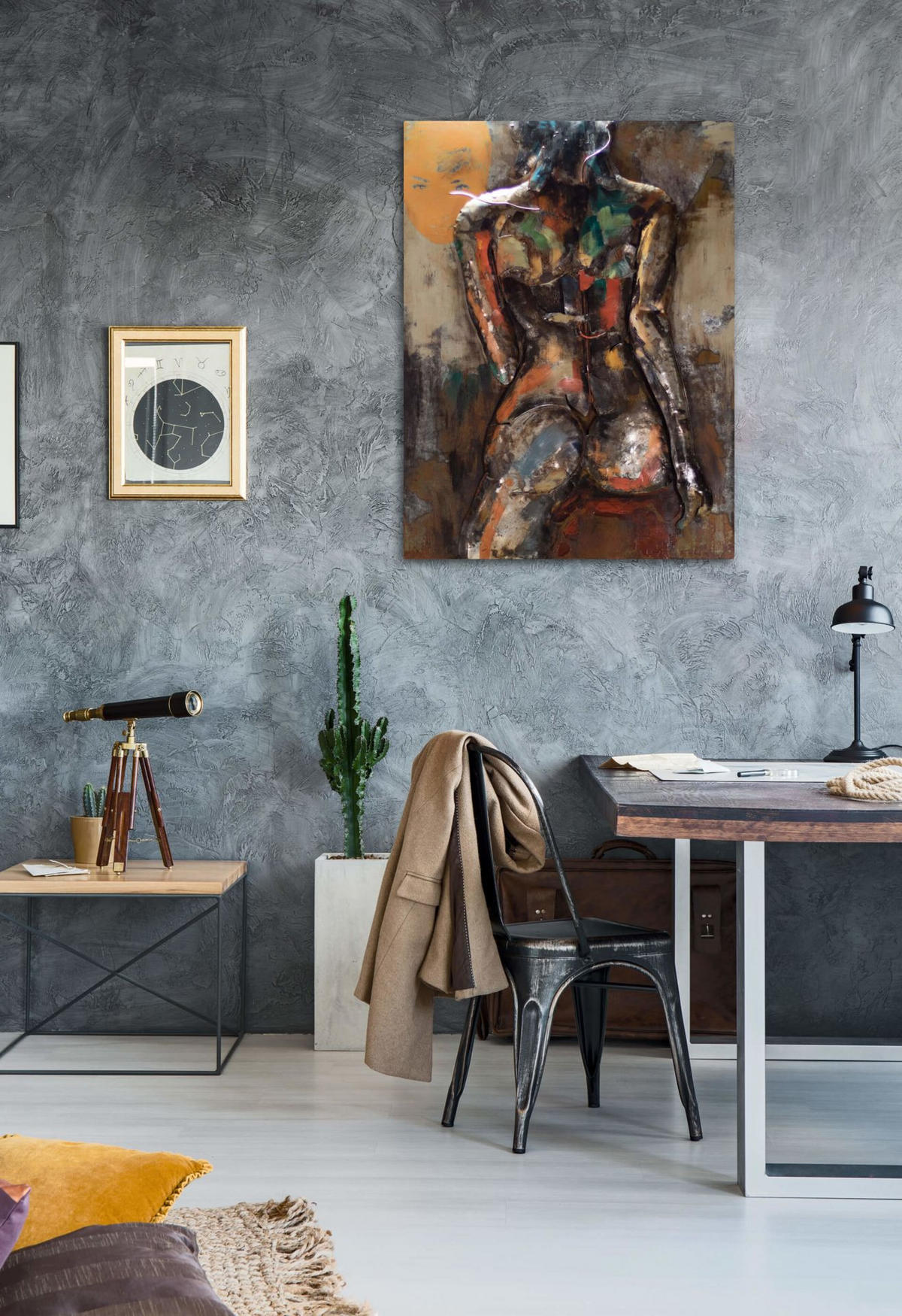 METALLBILD Bunt 100/70 cm - Multicolor, Metall (6.5/70cm) - KUNSTLOFT