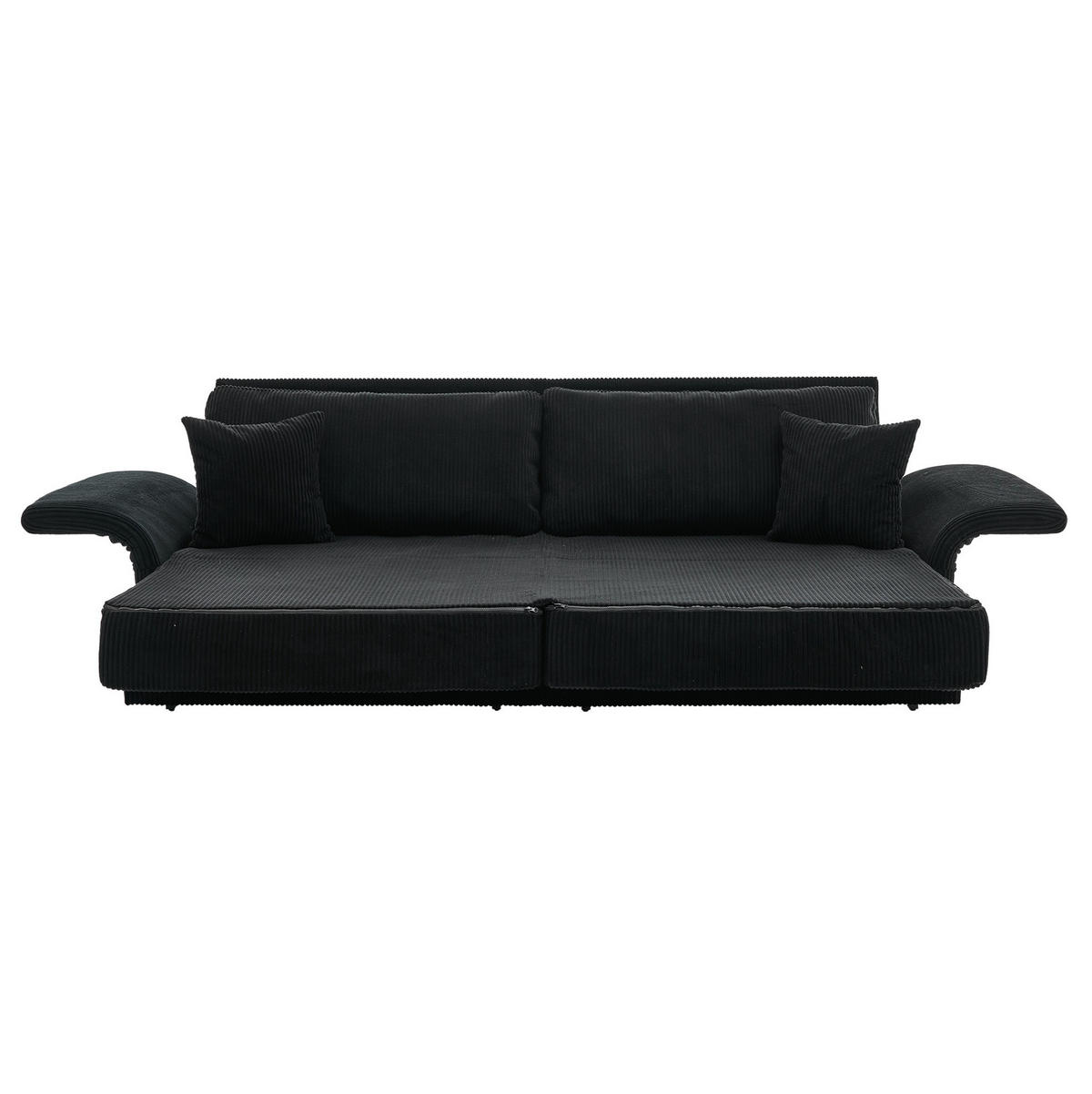 SOFA mit Schlaffunktion 182 cm Schwarz - Schwarz, Metall (182/84/88cm) - Meubliv