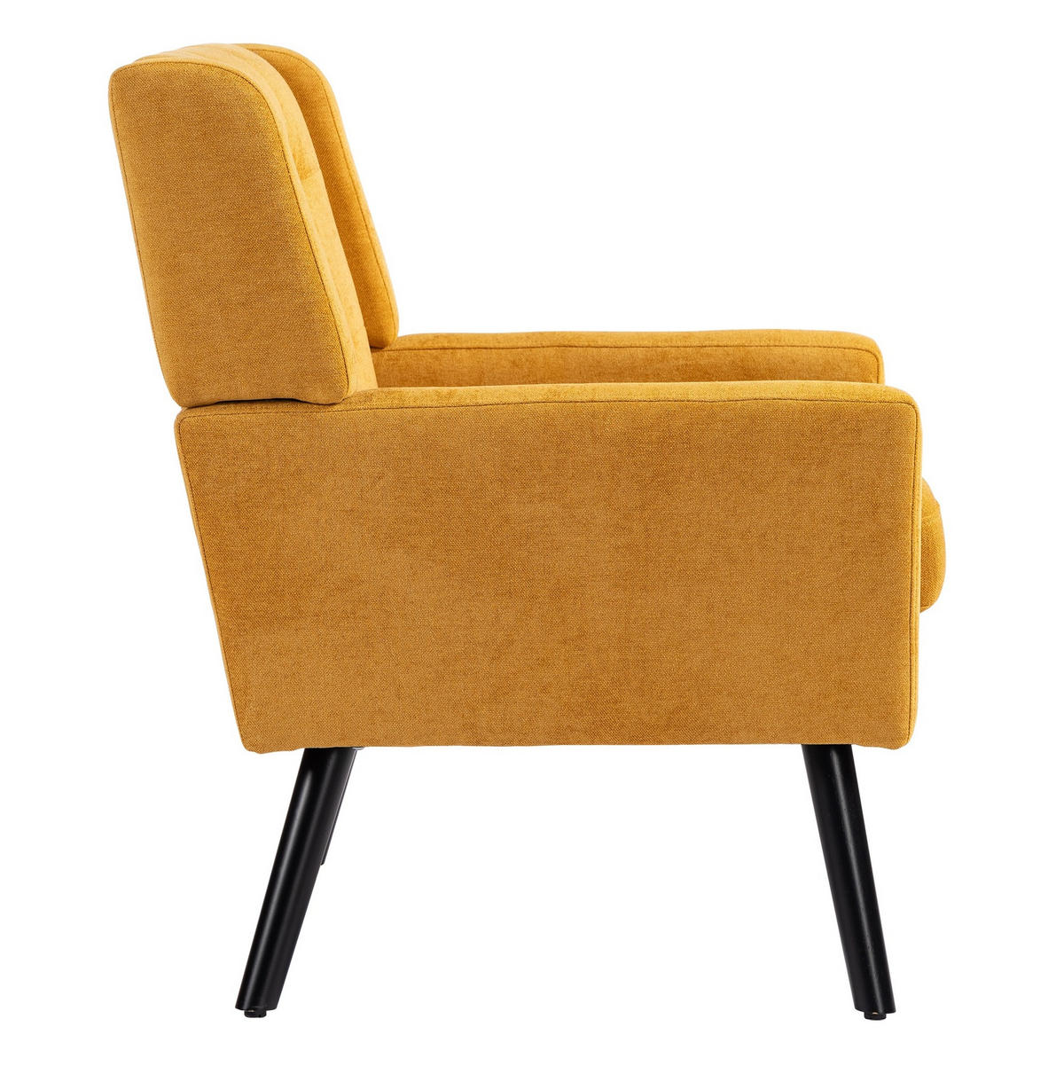 POLSTERSESSEL in Gelb mit Tufting und Massivholzbeinen – bis 130 kg belastbar - Gelb, Textil (76/88/68cm) - BEAOK