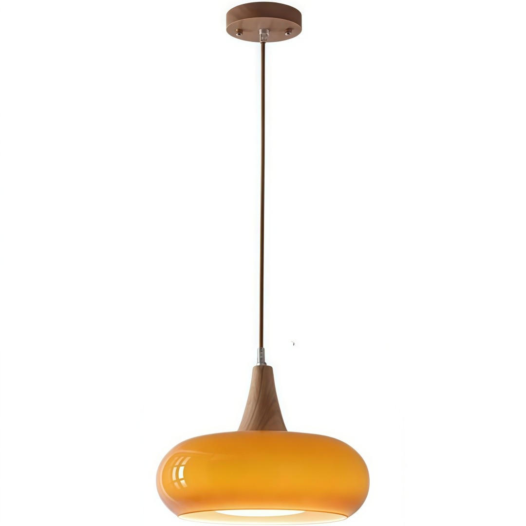 PENDELLEUCHTE Modern Orangenglas Vintage - Orange, Glas (10/28/10cm) - Authentics