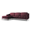 ECKSOFA Links Chenille Stoff Rot - Rot/Weinrot, Textil/Metall (160/264cm) - Makamii