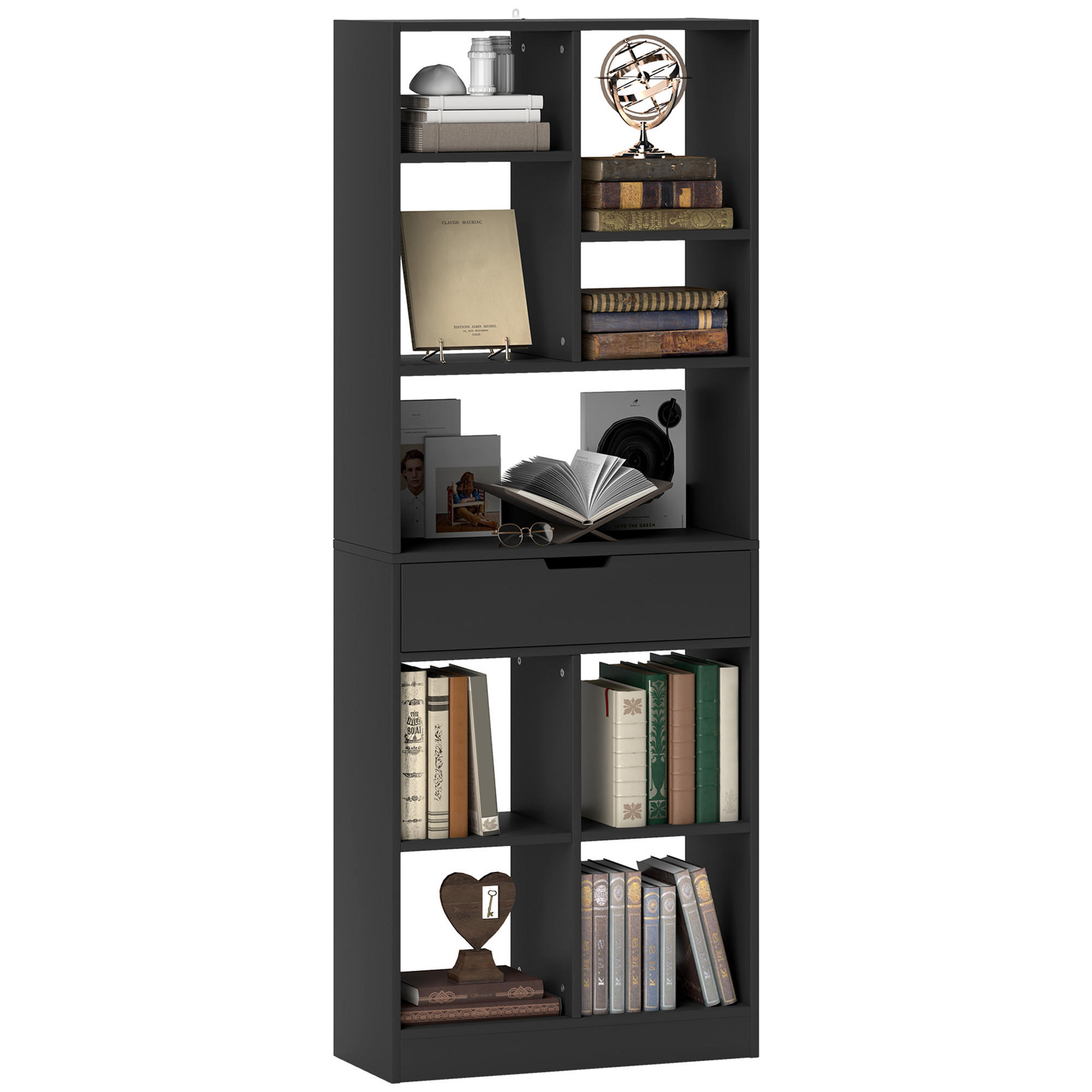 REGAL DE-15542 60/26/158 cm, 1 Schublade Schwarz - Schwarz, Holzwerkstoff (60/158/26cm) - ComfortXL