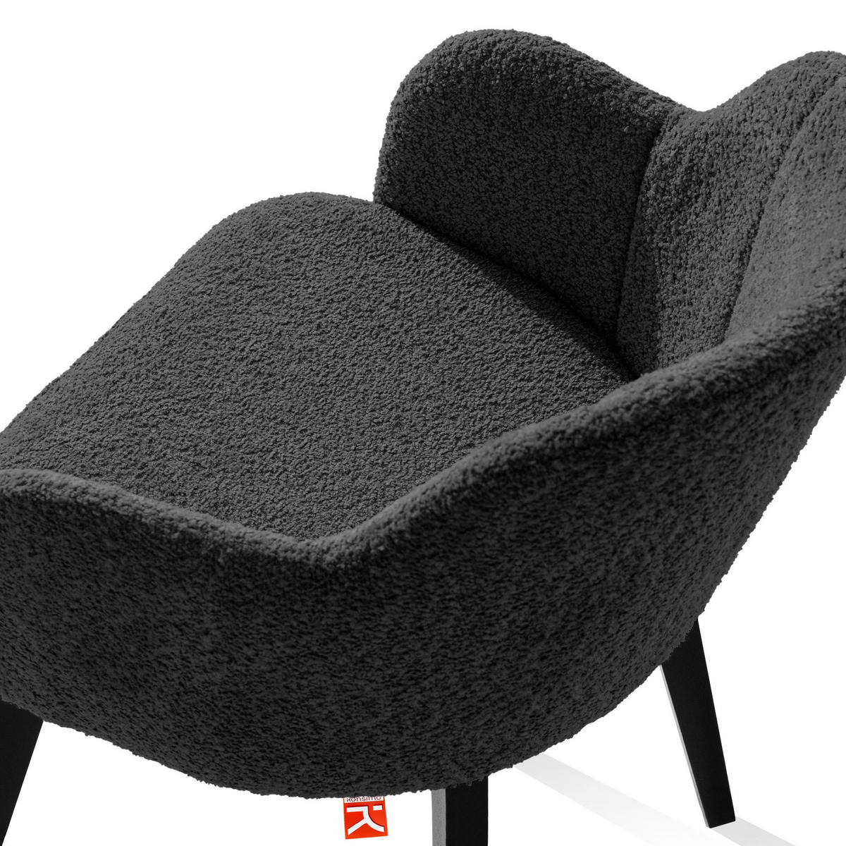 POLSTERSTUHL LONIS Esszimmerstühle 2er Set - Schwarz, Holz/Textil (55/82/54cm) - KONSIMO®