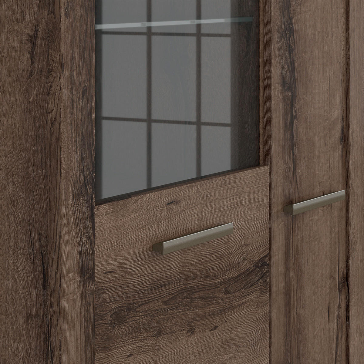 VITRÍNA Adam Tmavé dřevo - hnědá, kompozitní dřevo (100/148/39cm) - Petits-meubles